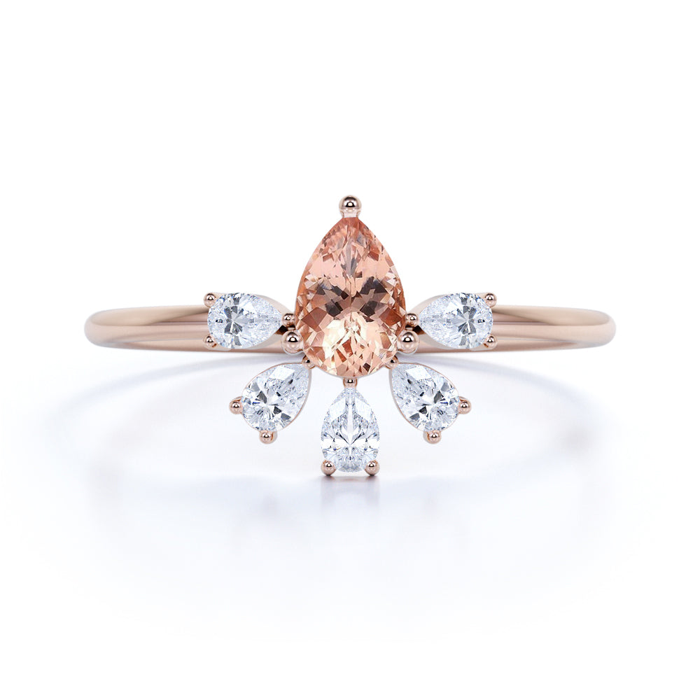 Marquise cut morganite on sale ring