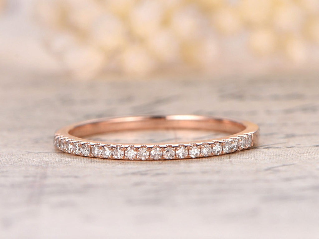 .25 Carat Semi Eternity Wedding Ring Band for Women in Rose Gold ...