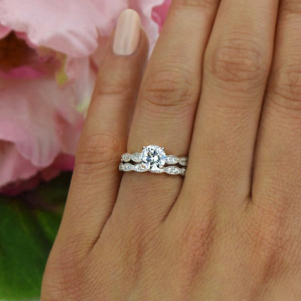 Sterling silver sale bridal ring sets