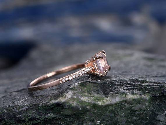 Buy Rose Gold Floral Ring 14k Engagement Ring Delicate Filigree Ring Tree  Ring Forever One Colorless Ring for Her Moissanite Forever One Ring Online  in India - Etsy