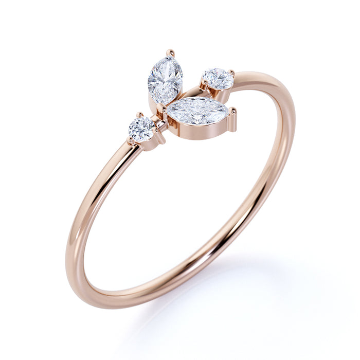 SEMLE delicate gold diamond engagement ring | MIALIS